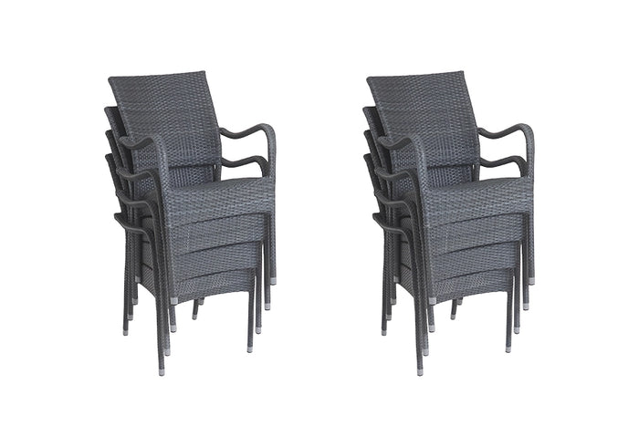 8 Windsor Grey Stacking Armchairs