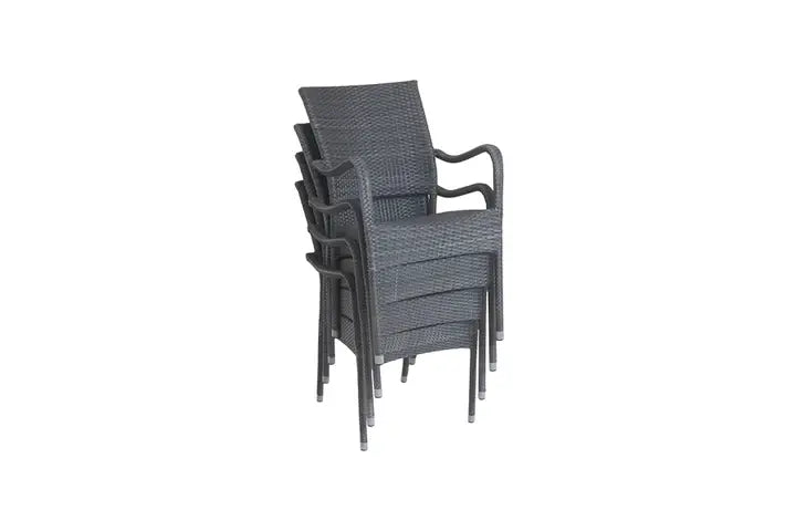 4 Windsor Grey Stacking Armchairs