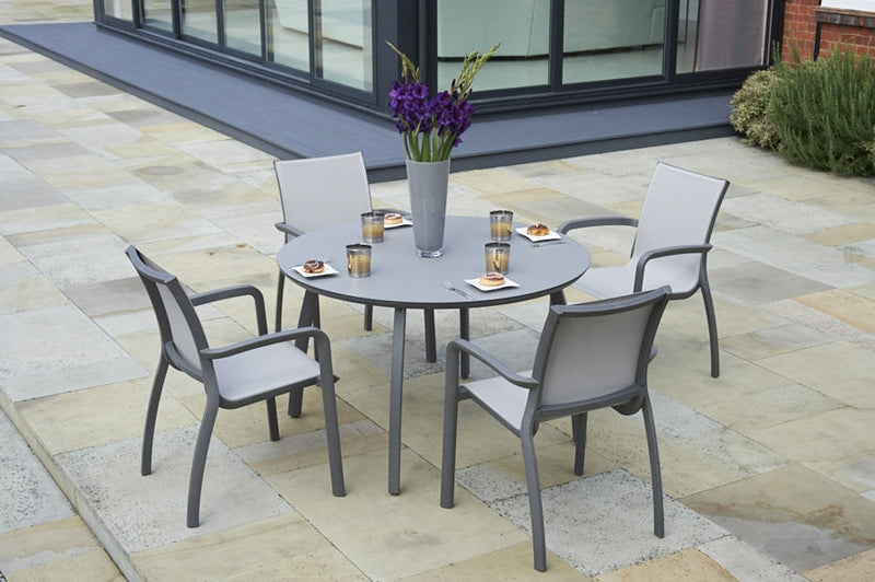 120cm Paris Volcano/Grey Round Dining Table
