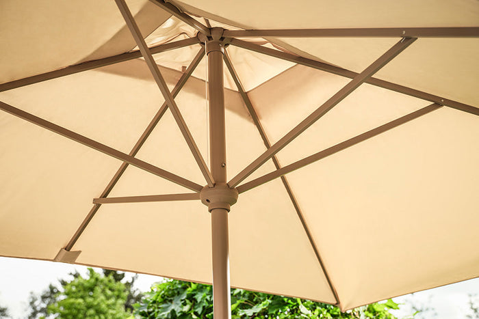 3.2m x 2.1m Deluxe Rectangular Aluminium Parasol - Almond