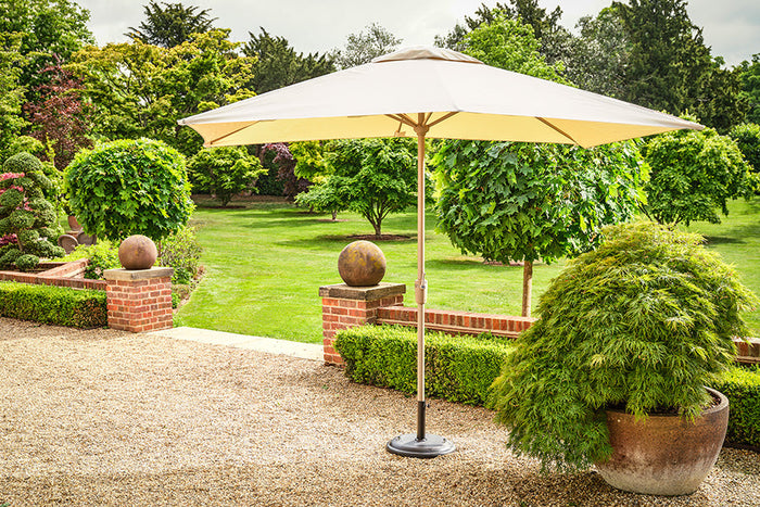 3.2m x 2.1m Deluxe Rectangular Aluminium Parasol - Almond