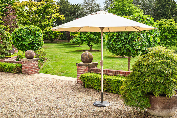 3m Deluxe Round Aluminium Parasol - Almond