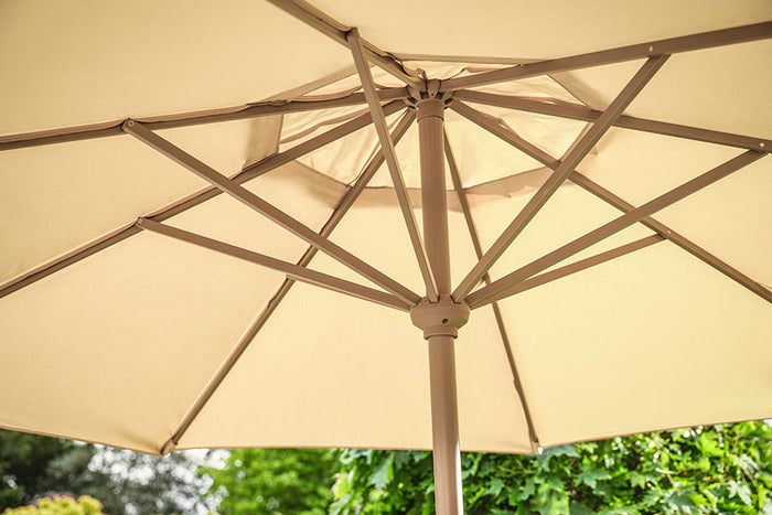 3m Deluxe Round Aluminium Parasol - Almond