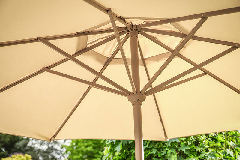 3m Deluxe Round Aluminium Parasol - Almond