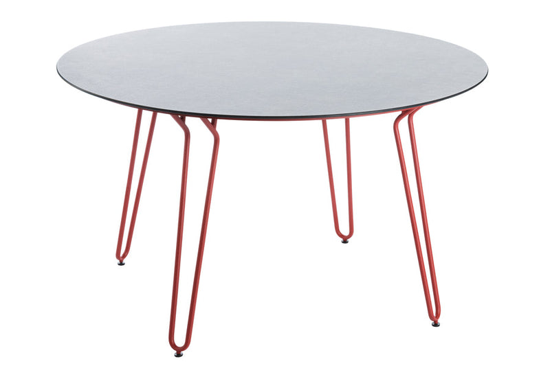 130cm Remy Round Dining Table - Red/Black
