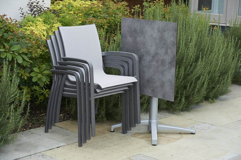 80cm Paris Silver Square Folding Table