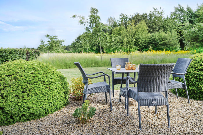4 Windsor Grey Stacking Armchairs
