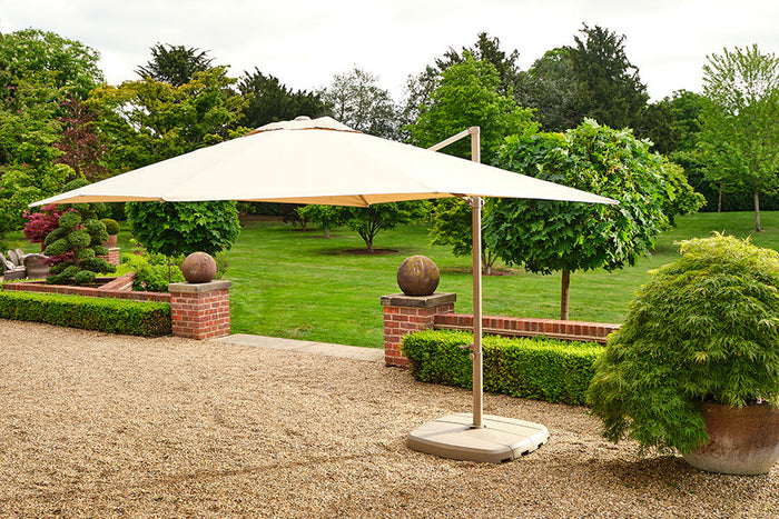 3m Amalfi Square Cantilever Parasol - Almond