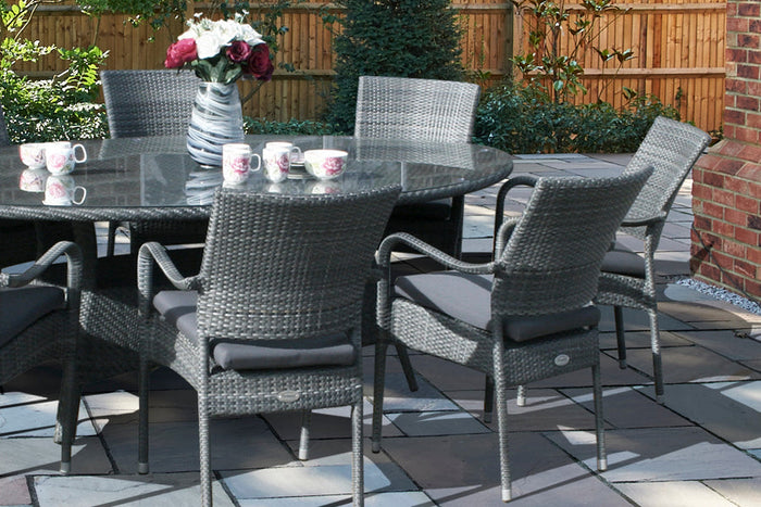 4 Windsor Grey Stacking Armchairs