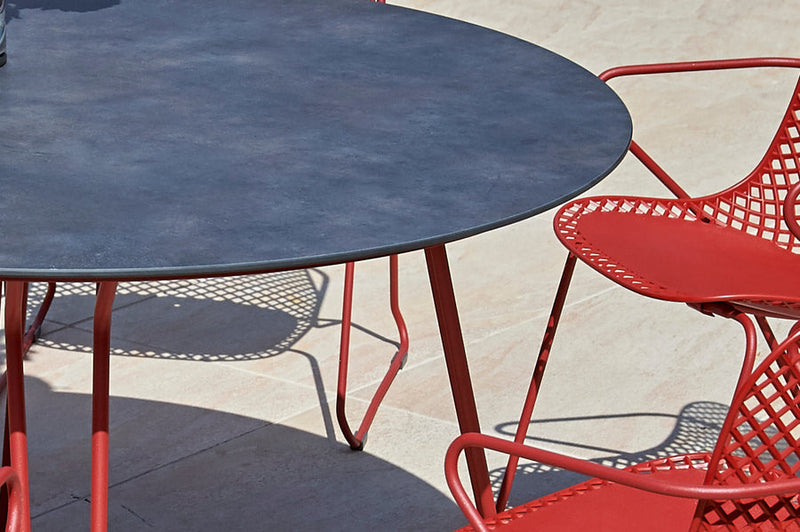 130cm Remy Round Dining Table - Red/Black