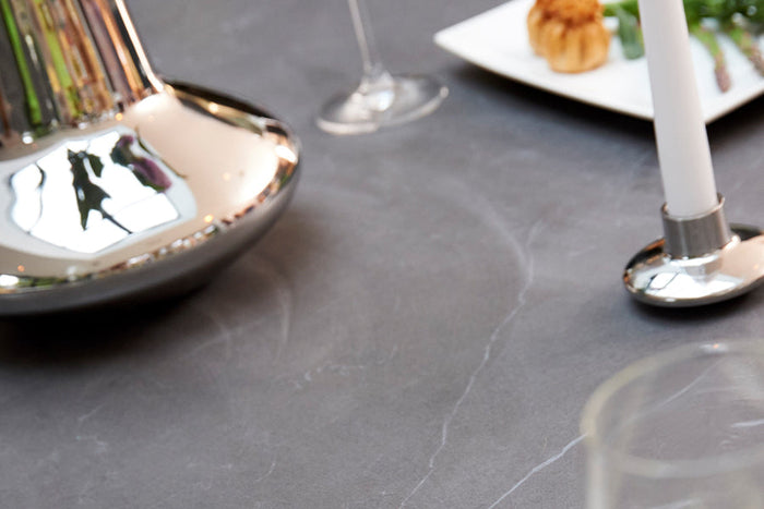 158cm Henley Porcelain Slate & Aluminium Oval Dining Table