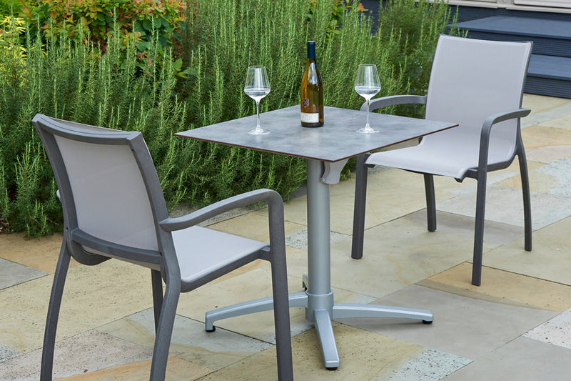 80cm Paris Silver Square Folding Table