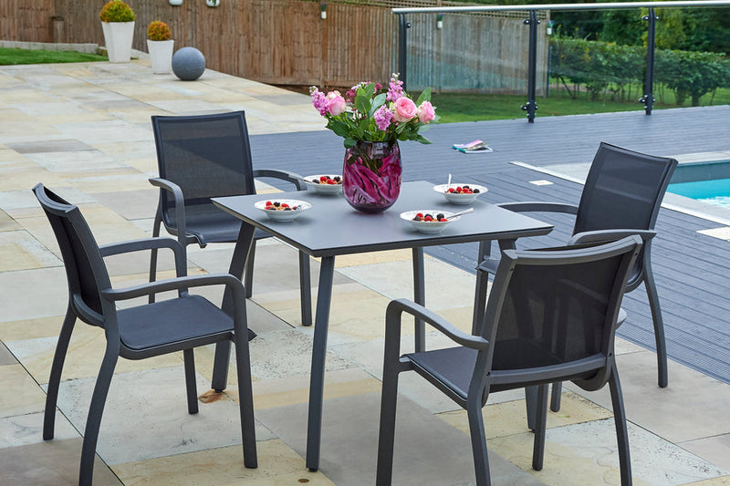 90cm Paris Volcano/Grey Square Dining Table