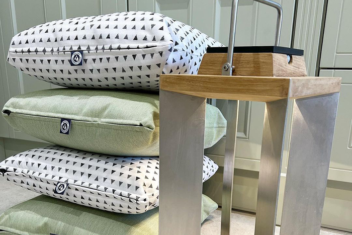 Grey Triangles Waterproof Scatter Cushion