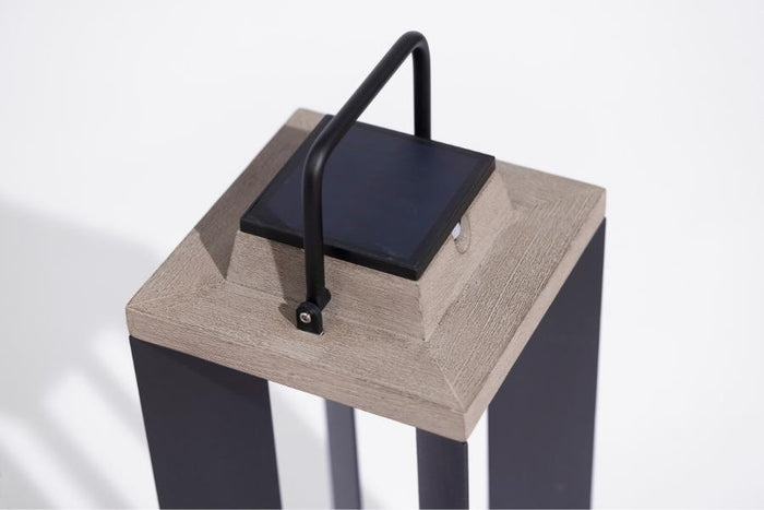 Myrtle Weathered Teak Solar Lantern